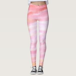 Eenvoudige roze minimale waterverf voeg logo bedri leggings
