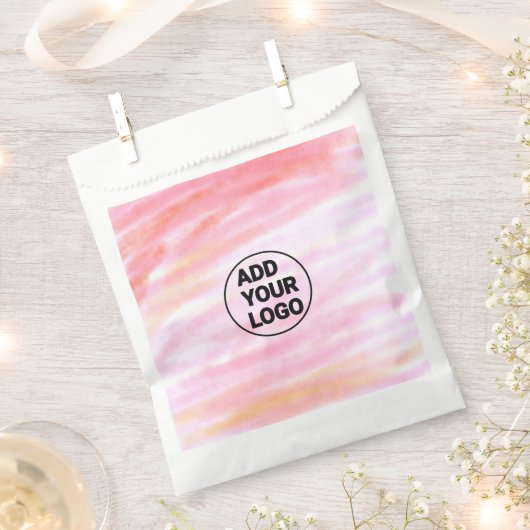 Eenvoudige roze minimale waterverf voegt logo toe bedankzakje (Geknipt)
