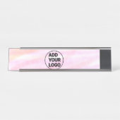 Eenvoudige roze minimale waterverf voegt logo toe bureau naambordje (Voorkant)