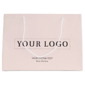 Eenvoudige roze minimale zakelijke Logo boodschapp Groot Cadeauzakje (Voorkant)