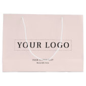 Eenvoudige roze minimale zakelijke Logo boodschapp Groot Cadeauzakje (Achterkant)