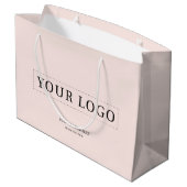 Eenvoudige roze minimale zakelijke Logo boodschapp Groot Cadeauzakje (Achterkant Gekanteld)
