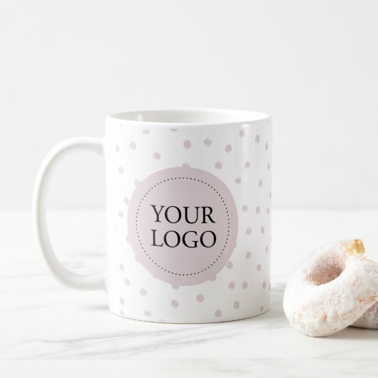 Eenvoudige, roze, minimale zakelijke Logo Koffiemok (Met donut)