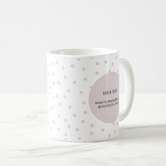 Eenvoudige, roze, minimale zakelijke Logo Koffiemok (Voorkant rechts)