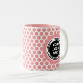 Eenvoudige roze minimale zakelijke Logo Tweekleurige Koffiemok (Voorkant rechts)