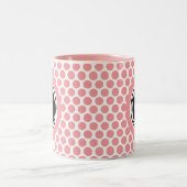 Eenvoudige roze minimale zakelijke Logo Tweekleurige Koffiemok (Center)