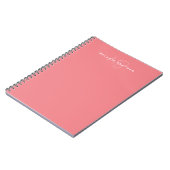 Eenvoudige roze minimalistisch 2 monogram naam notitieboek (Linkerzijde)