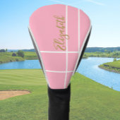 Eenvoudige roze minimalistische aangepaste naam da golfheadcover