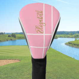 Eenvoudige roze minimalistische aangepaste naam da golfheadcover