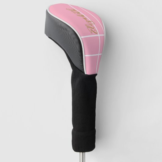 Eenvoudige roze minimalistische aangepaste naam da golfheadcover (Schuin)