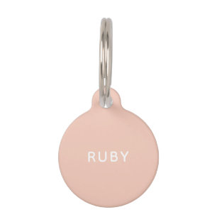 Eenvoudige roze minimalistische aangepaste naam ho huisdierpenning