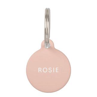 Eenvoudige roze minimalistische aangepaste naam ho huisdierpenning