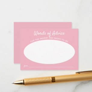 Eenvoudige Roze Minimalistische Baby Shower Woord Informatiekaartje