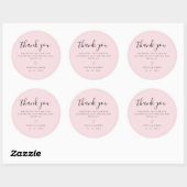 Eenvoudige roze minimalistische bruiloft Dank u Ronde Sticker (Vel)