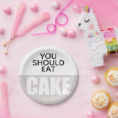 Eenvoudige, roze, minimalistische bruiloft papieren bordje (Feest)