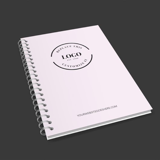 Eenvoudige Roze Minimalistische Custom Logo Brande Notitieboek