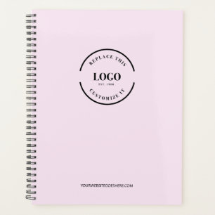 Eenvoudige Roze Minimalistische Custom Logo Brande Planner