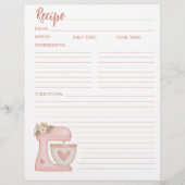 Eenvoudige Roze Mixer Bloemen Cake Bakkerij Recept Flyer (Voorkant)