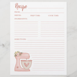 Eenvoudige Roze Mixer Bloemen Cake Bakkerij Recept Flyer