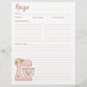 Eenvoudige Roze Mixer Bloemen Cake Bakkerij Recept Flyer (Achterkant)