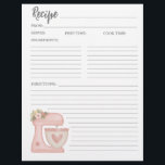 Eenvoudige Roze Mixer Bloemen Cake Bakkerij Recept Flyer<br><div class="desc">Kute keukenstandaard mixer recept pagina die coördineert met het multomap van het standaard mixerrecept. Ontworpen voor jou door Blackberry Boulevard.</div>