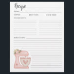 Eenvoudige Roze Mixer Bloemen Cake Bakkerij Recept Flyer<br><div class="desc">Kute keukenstandaard mixer recept pagina die coördineert met het multomap van het standaard mixerrecept. Ontworpen voor jou door Blackberry Boulevard.</div>