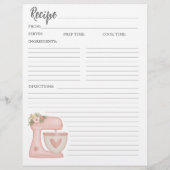 Eenvoudige Roze Mixer Bloemen Cake Bakkerij Recept Flyer (Achterkant)