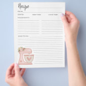 Eenvoudige Roze Mixer Bloemen Cake Bakkerij Recept Flyer (Hand)