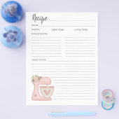 Eenvoudige Roze Mixer Bloemen Cake Bakkerij Recept Flyer (Enkel)