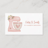 Eenvoudige roze mixer bloemencake bakkerij Visitek Visitekaartje (Voorkant)