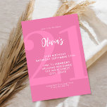Eenvoudige roze moderne 21e verjaardag kaart<br><div class="desc">Een eenvoudige moderne 21ste verjaardagsuitnodiging met elegante kalligrafie script-typografie en minimalistisch design in roze en witte kleur.</div>