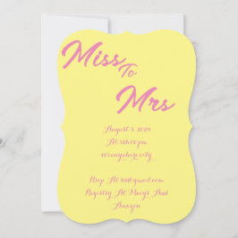 EENVOUDIGE ROZE MODERNE BRUIDSDOUCHE UITNODIGING