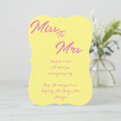 EENVOUDIGE ROZE MODERNE BRUIDSDOUCHE UITNODIGING (Staand voorkant)