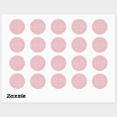 Eenvoudige roze moderne bruiloft ronde sticker (Vel)