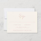 Eenvoudige roze moderne bruiloft RSVP kaartje (Voorkant)