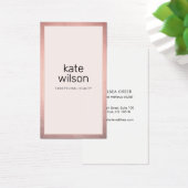 Eenvoudige roze, moderne gouden Roos rand Visitekaartje (Bureau)