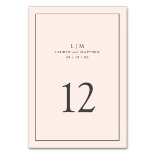 Eenvoudige Roze Monogram Elegante Trouwdag Kaart