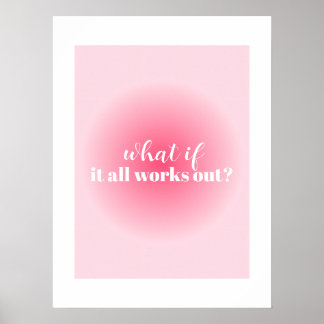 Eenvoudige Roze Motiverende Poster