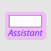 Eenvoudige, roze naamtag, gewoon 'Assistant' Naamplaatje (Voorkant)