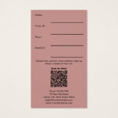 Eenvoudige roze neklijn opruimingsvoucher Kaart (Achterkant)