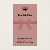 Eenvoudige roze neklijn opruimingsvoucher Kaart (Voorkant)