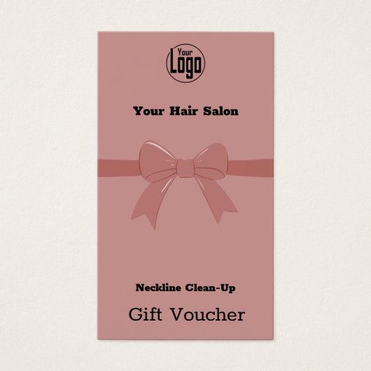 Eenvoudige roze neklijn opruimingsvoucher Kaart (Voorkant)