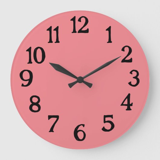 Eenvoudige roze normale platte klok (Voorkant)