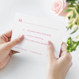 Eenvoudige roze ombre bat Mitzvah maaltijdopties R RSVP Kaartje