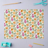 Eenvoudige roze Oranje Floral Birthday Party Tissuepapier (Craft)