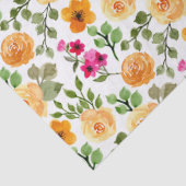 Eenvoudige roze Oranje Floral Birthday Party Tissuepapier (Detail)