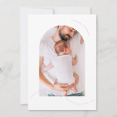 Eenvoudige roze pasgeboren boog foto collage baby  aankondiging (Voorkant)