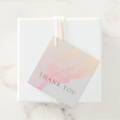 Eenvoudige roze perzik gradiënt marmer grijs dank  bedankjes labels (In situ)