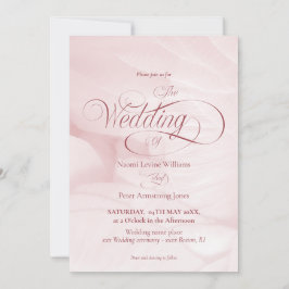 Eenvoudige roze pioen huwelijksuitnodiging kaart