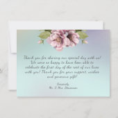 Eenvoudige roze pony's, snaarlichten bruiloft beda kaart (Achterkant)